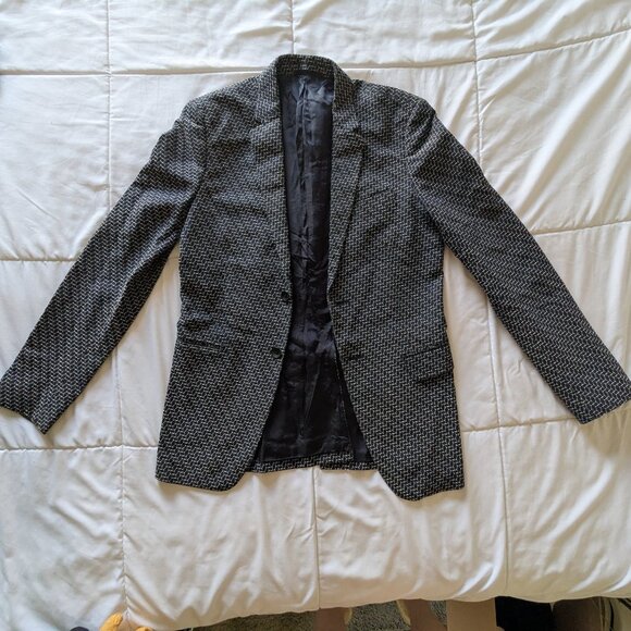 Rag & Bone Men's Slim Fit Navy Blazer with Embroidery Detail, Size 40 - Picture 2 of 9